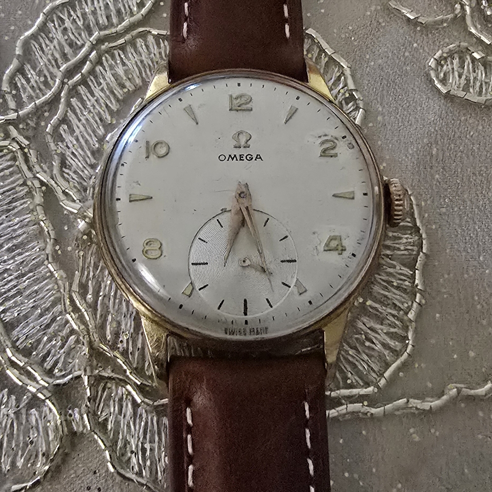 Omega Vintage Watch with Brown Leather Strap